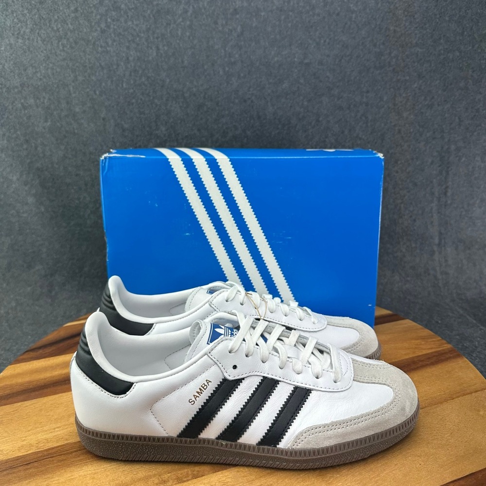 Adidas Samba OG J Shoes Youth Size 6 White Black Gum Soccer Sneakers IE3675